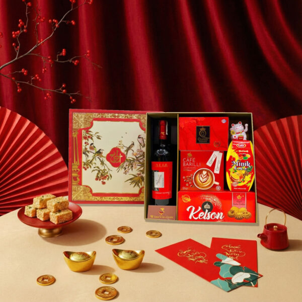 Hộp Quà Tết Màu Đỏ Mèo Thần Tài HQT2522