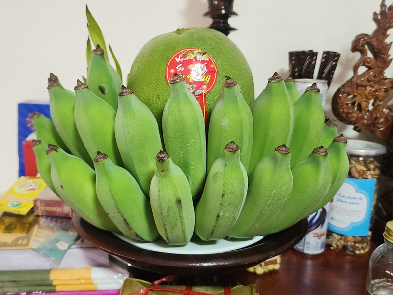 Chuối xanh trái cây ngày Tết