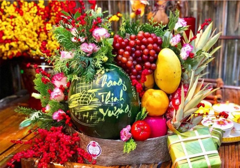 Mâm ngũ quả miền Trung đơn giản