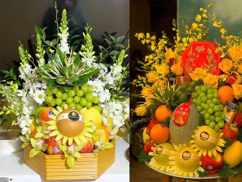 Mâm ngũ quả sáng tạo, cân bằng ngũ hàng 