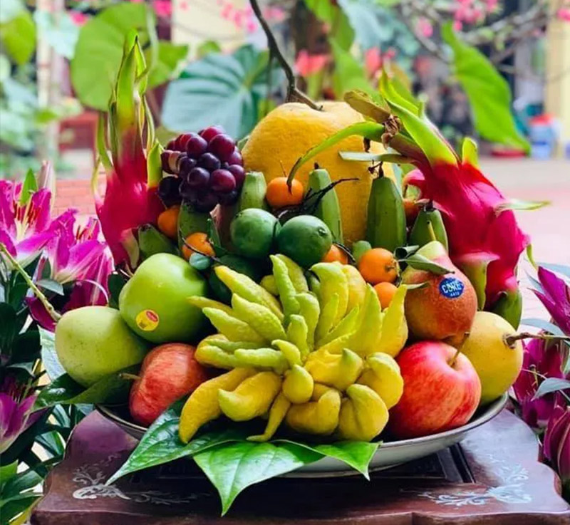 Mâm ngũ quả kết hợp phong thủy