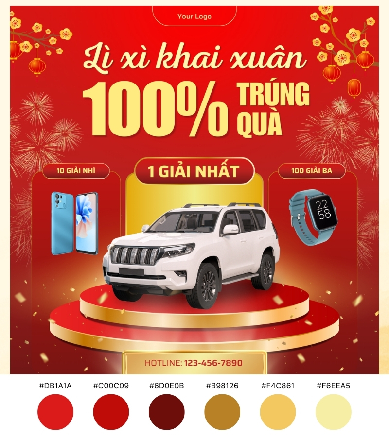 Màu Tết: Ý nghĩa đặc trưng, cách chọn màu may mắn 29 Phối màu đỏ Tết