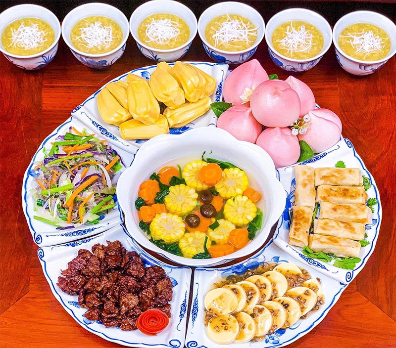 Mâm cúng mùng 3 Tết món ăn chay