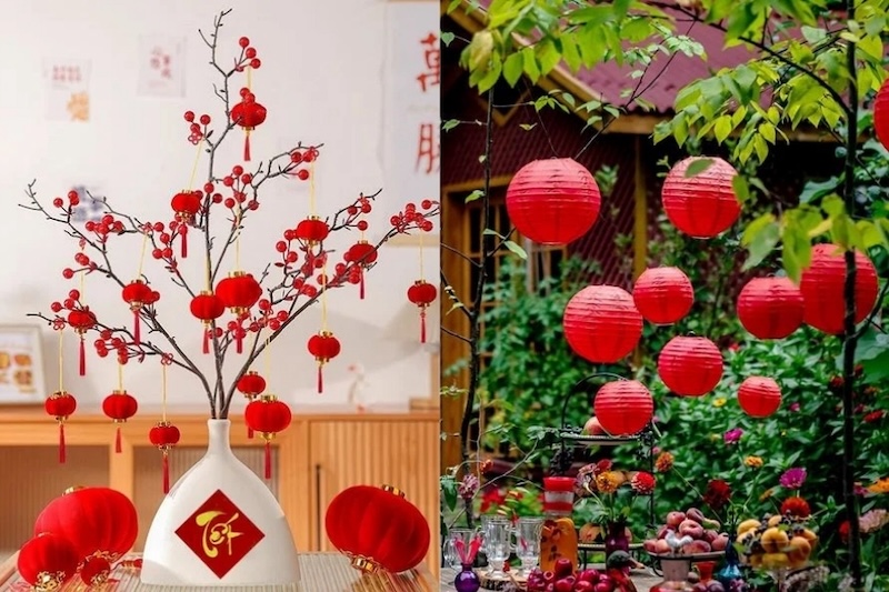 Đèn lồng đỏ giúp không khí Tết thêm phần đặc sắc