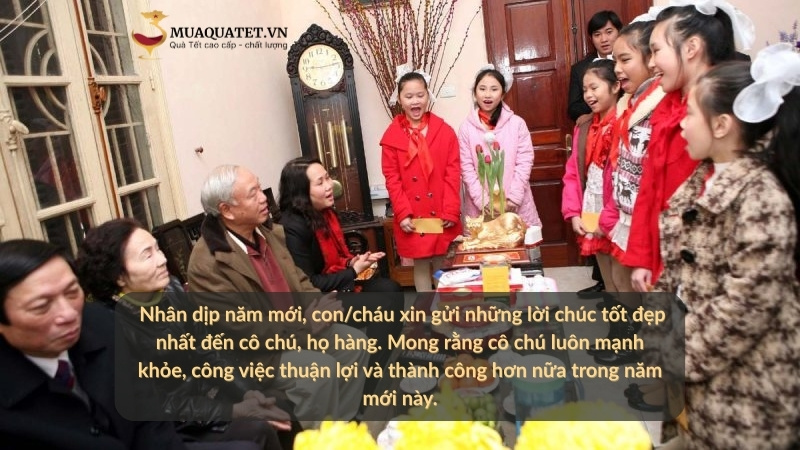 Lời chúc mừng năm mới tới cô chú, họ hàng