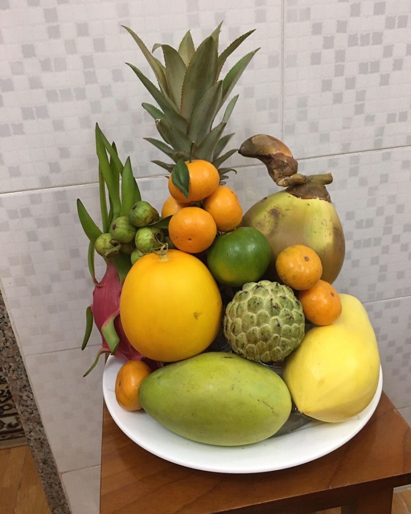 Mâm ngũ quả miền Nam đơn giản