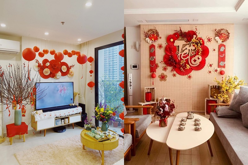 Trang trí nhà chung cư đón Tết