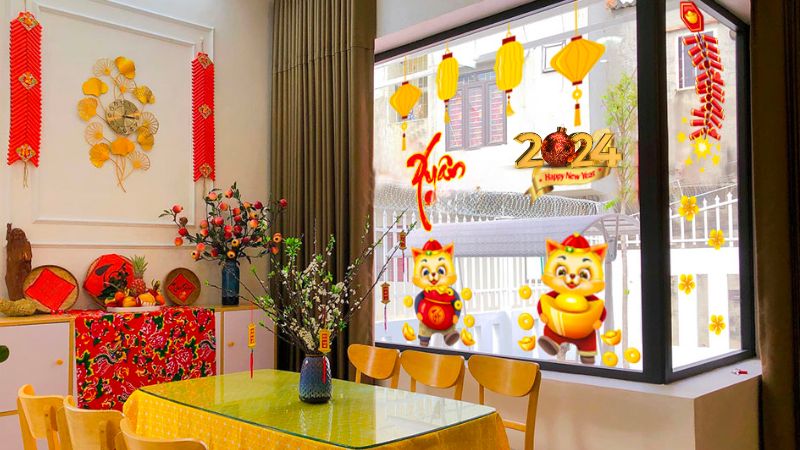 Trang trí phòng bếp Tết