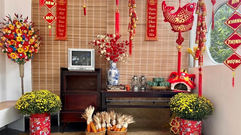 Trang trí văn phòng với tiểu cảnh Tết