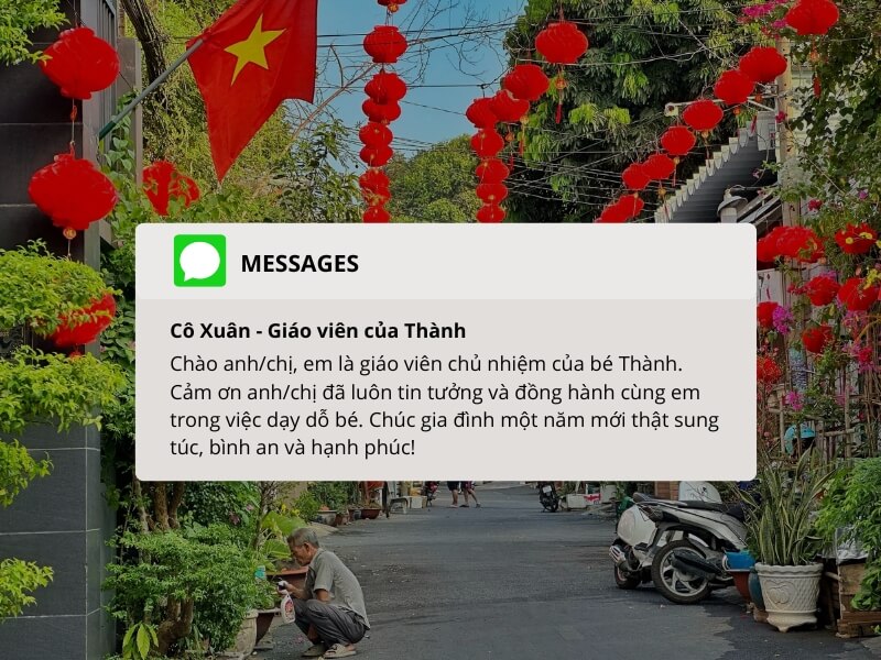 Mẫu tin nhắn chúc Tết phụ huynh ngắn gọn