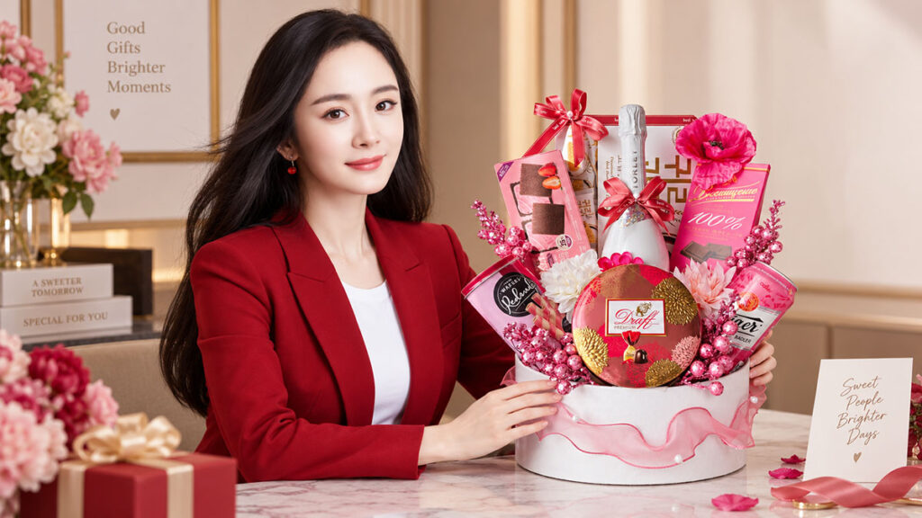 giỏ quà Tết màu hồng