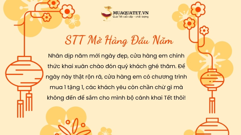 Lời chúc khai xuân, mở hàng đầu năm cho công ty, cửa hàng 23 Stt mở hàng đầu năm