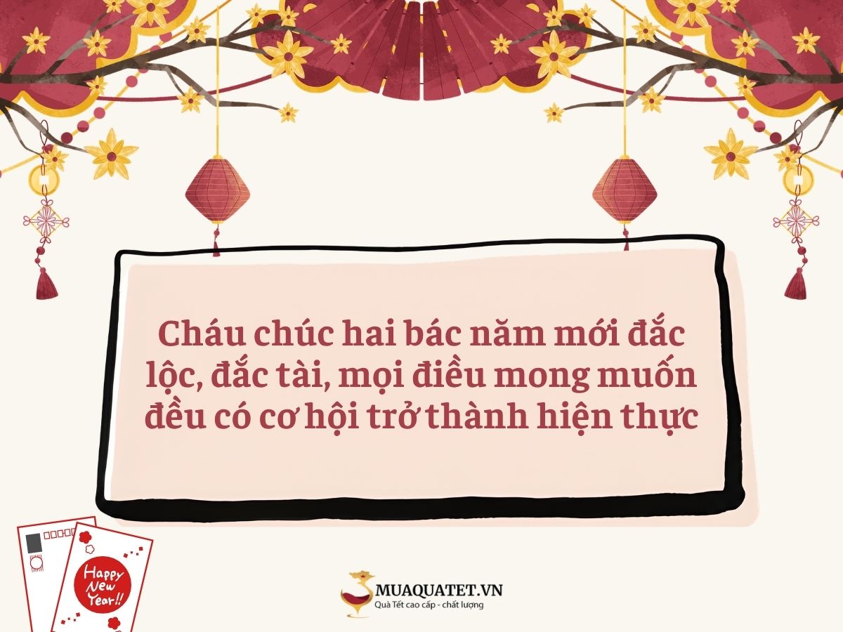Lời chúc ghi trên thiệp kèm quà Tết