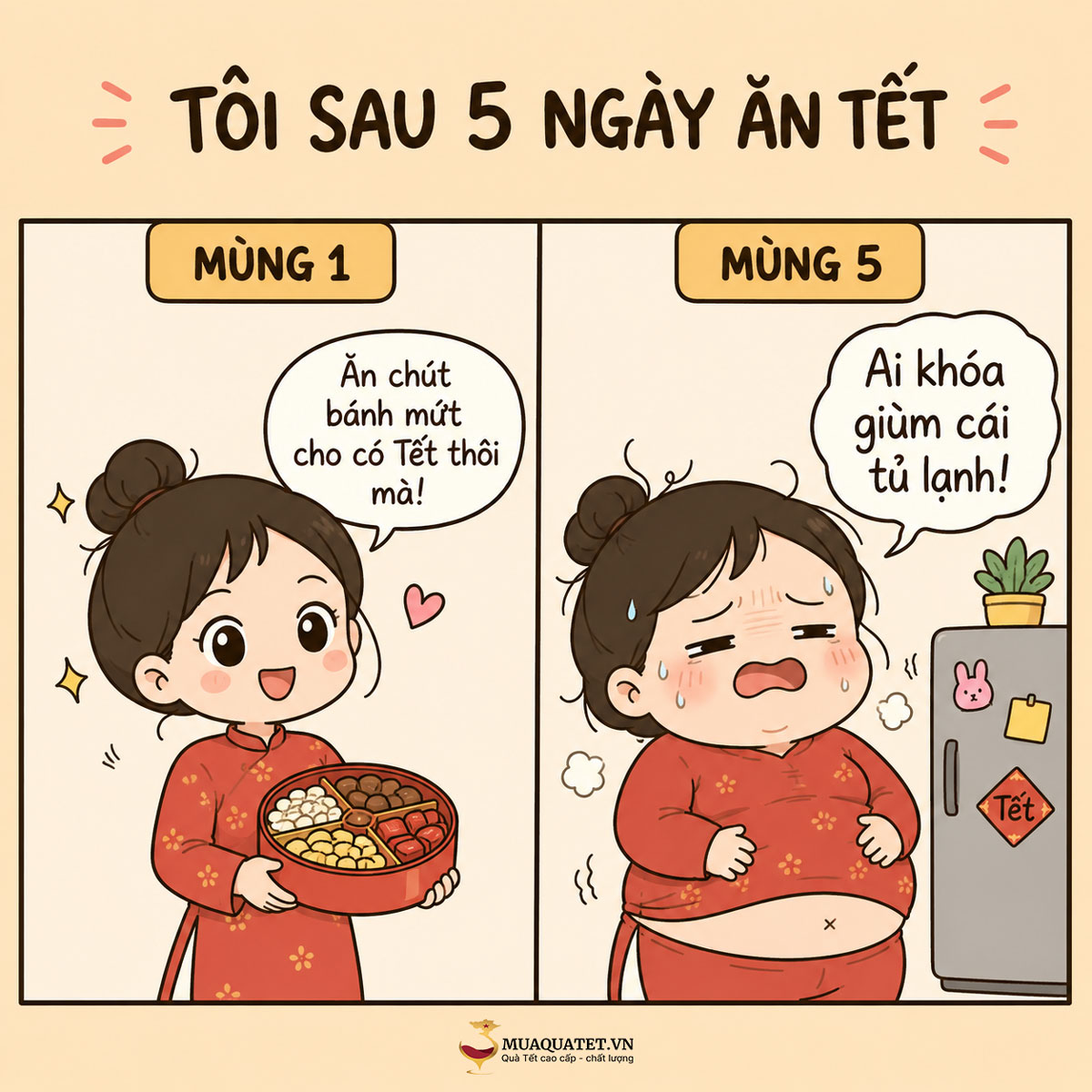 Ảnh chế hết tết tăng cân
