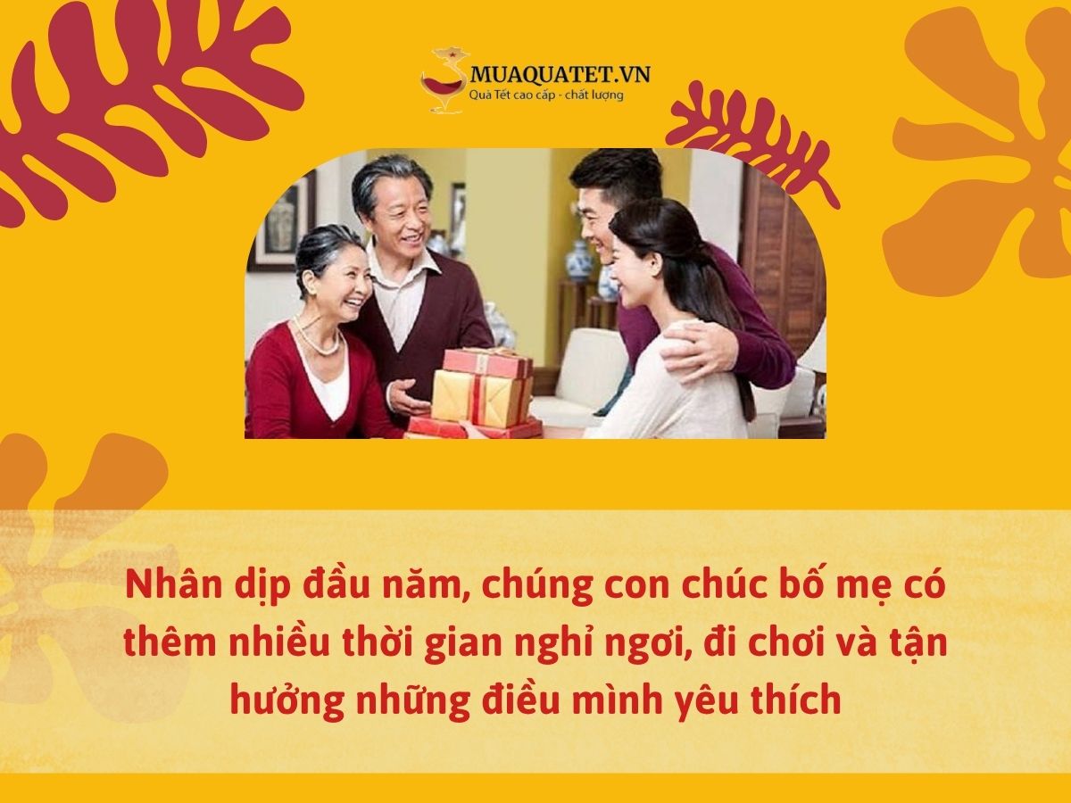 Hai người cùng chúc bố mẹ