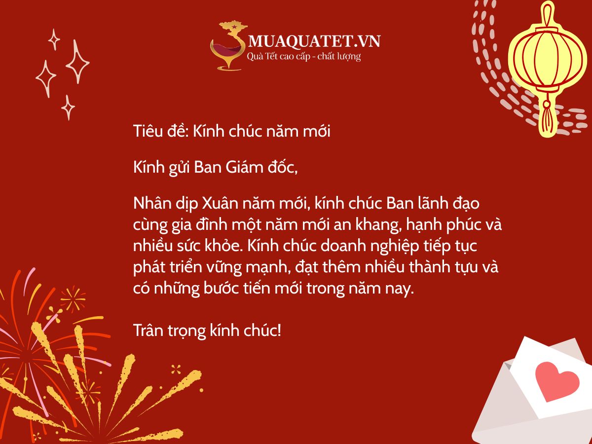 Tin nhắn chúc Tết sếp qua email