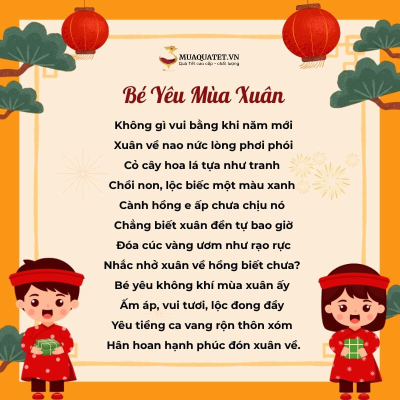 60+ Bài Thơ Bé Chúc Tết Ngắn Gọn, Dễ Nhớ & Ý Nghĩa 22 Thơ chúc Tết cho trẻ mầm non