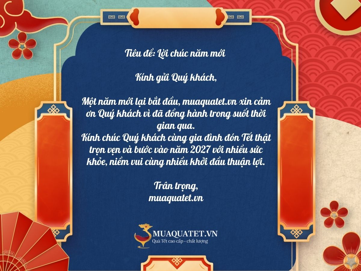 Mẫu email chúc Tết khách hàng