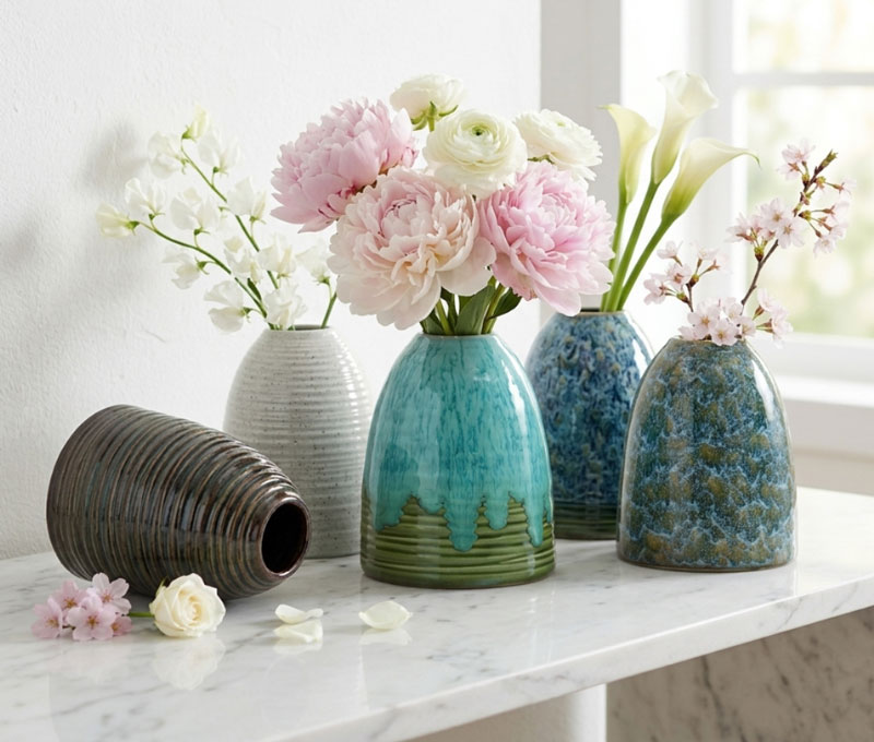 Bình gốm decor tặng tân gia
