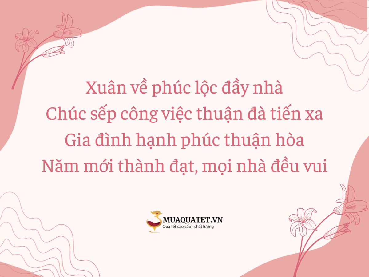Thơ bốn câu chúc Tết sếp