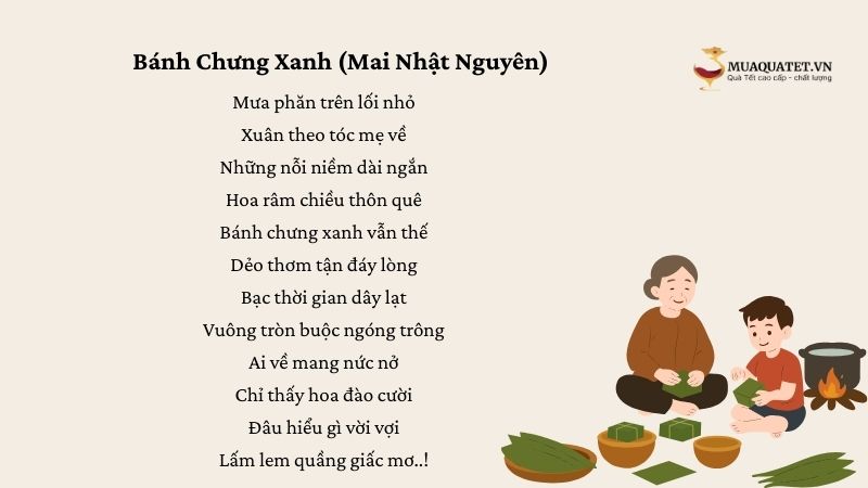 40+ Bài Thơ Bánh Chưng, Bánh Tét đong đầy hương vị Tết 14 Bài thơ Bánh Chưng Xanh