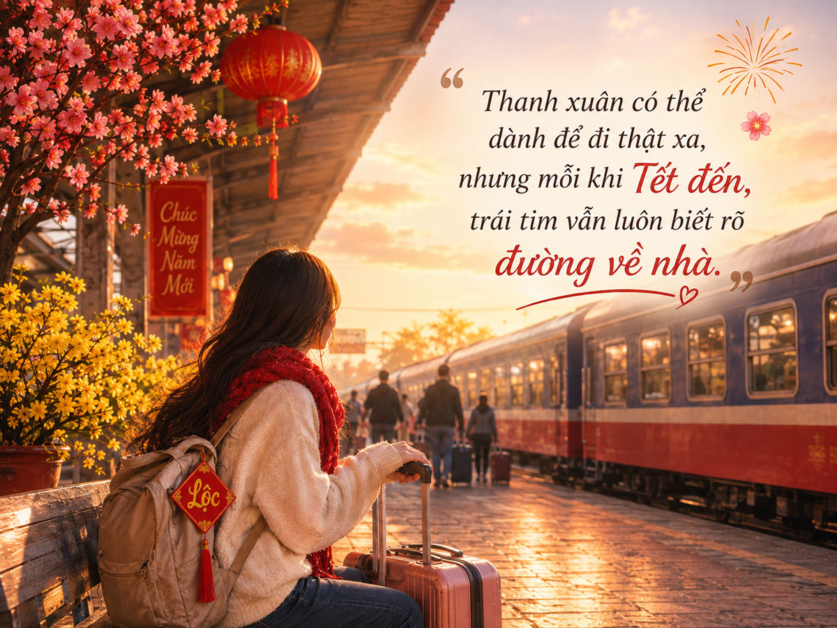 Caption Tết xa nhà đăng Facebook
