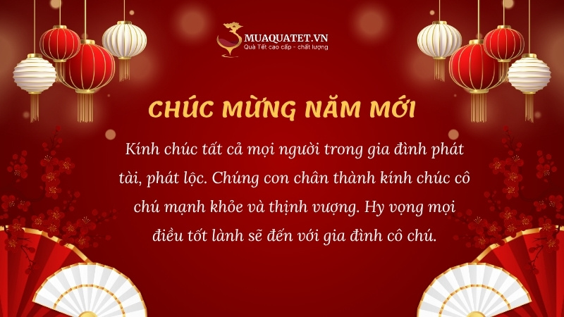 30+ Câu chúc Tết cô chú họ hàng hay, ý nghĩa năm mới 2026 11 Lời chúc Tết cô chú trang trọng