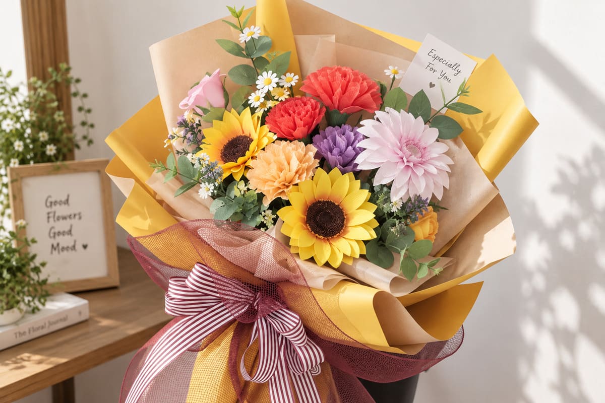 Cành mai, đào bằng giấy 