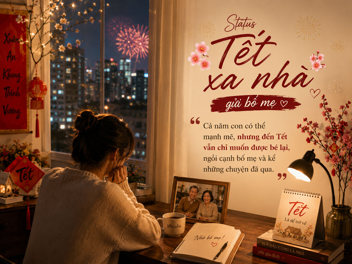 Status Tết xa nhà gửi bố mẹ