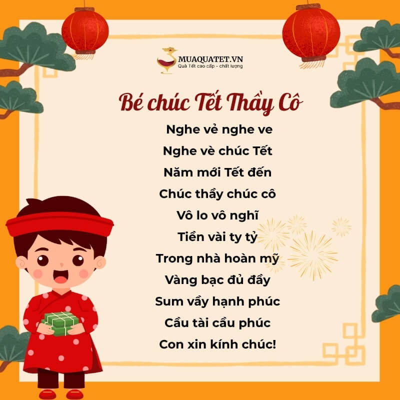 60+ Bài Thơ Bé Chúc Tết Ngắn Gọn, Dễ Nhớ & Ý Nghĩa 19 bé chúc tết thơ