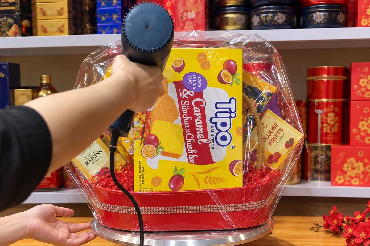 Bọc giỏ bằng màng co