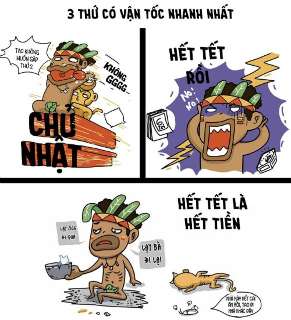 Ảnh chế hết tết hết tiền
