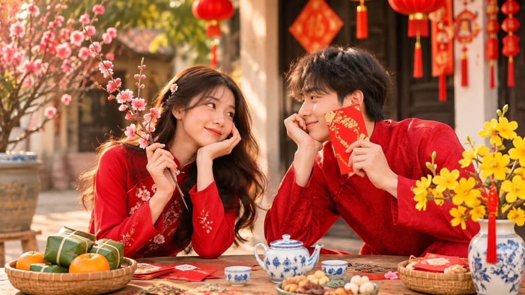 caption thả thính ngày Tết