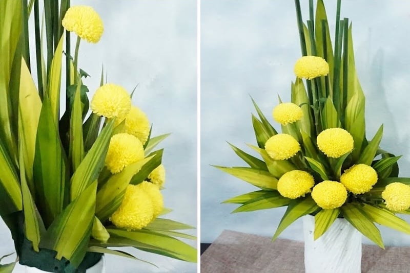 Hoa cúc vàng đẹp trang trí bàn thờ Tết