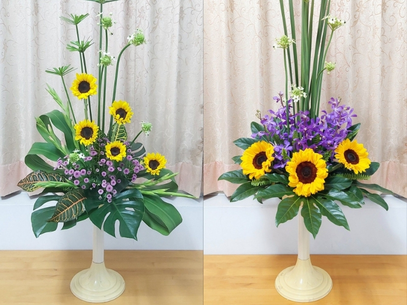 Hoa hướng dương chưng bàn thờ Tết