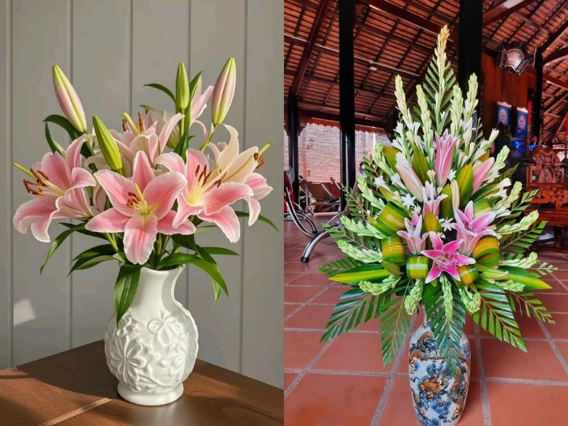 cắm hoa Ly đẹp ngày Tết