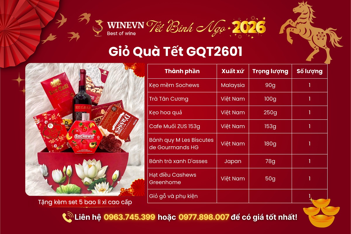 Giỏ Quà Tết 2026 Tài Lộc GQT2601 1 Giỏ Quà Tết Tài Lộc GQT2601