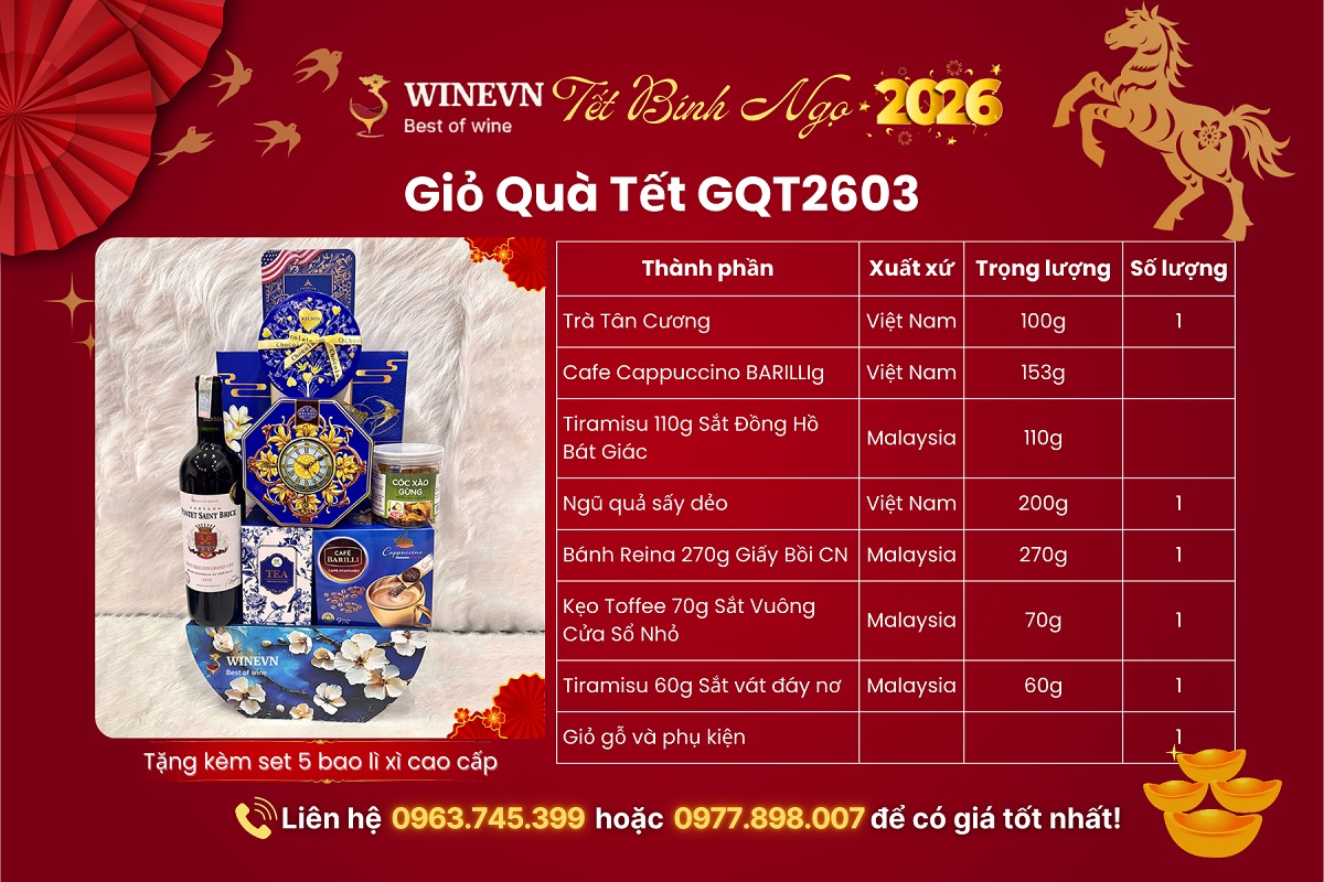 Giỏ Quà Tết 2026 Hưng Thịnh GQT2603 1 Giỏ Quà Tết Hưng Thịnh GQT2603