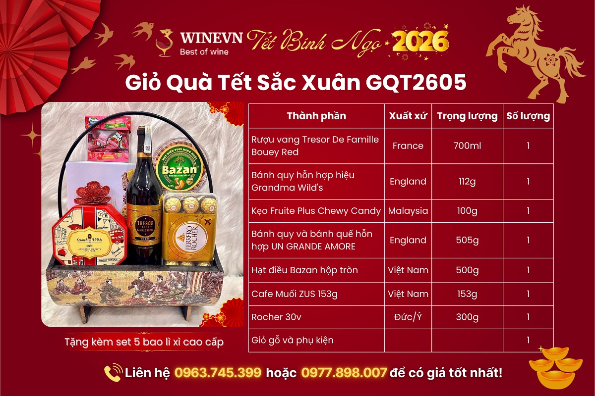 Giỏ Quà Tết 2026 Sắc Xuân GQT2605 1 Giỏ Quà Tết Sắc Xuân GQT2605
