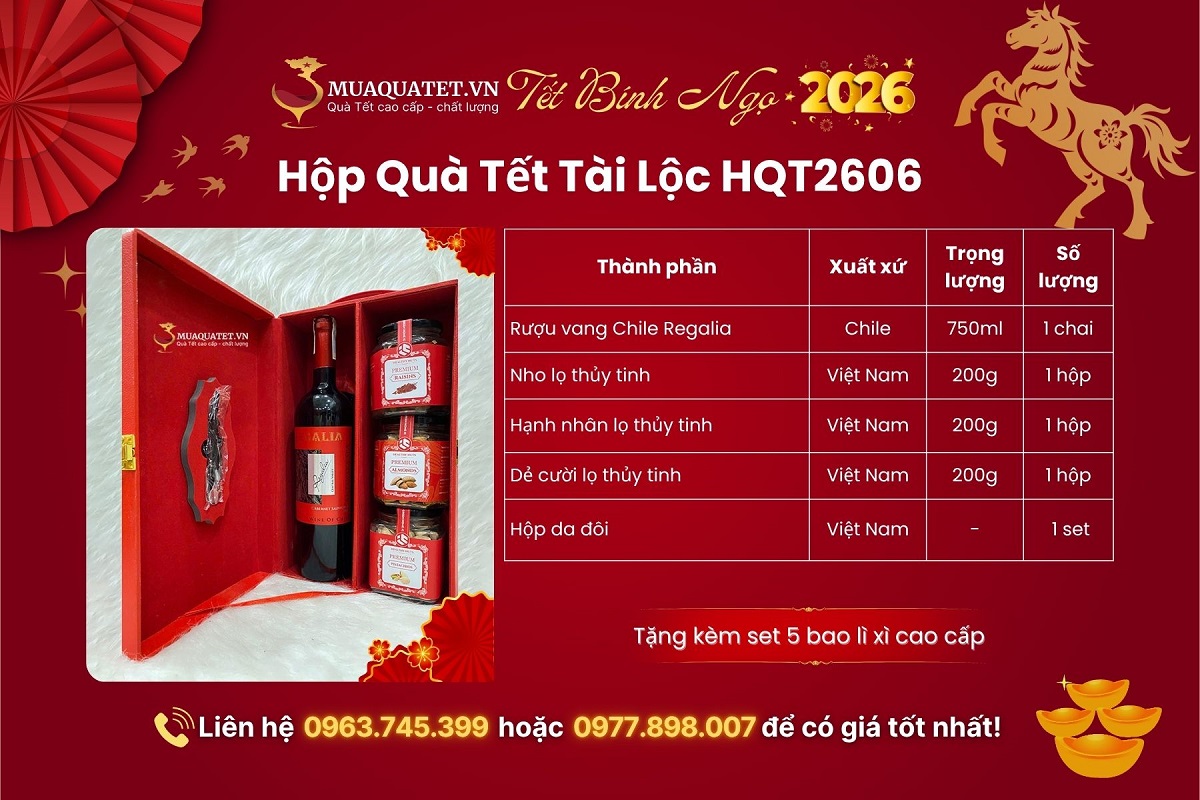Hộp Quà Tết 2026 Tài Lộc HQT2606 1 Hộp Quà Tết Tài Lộc HQT2606