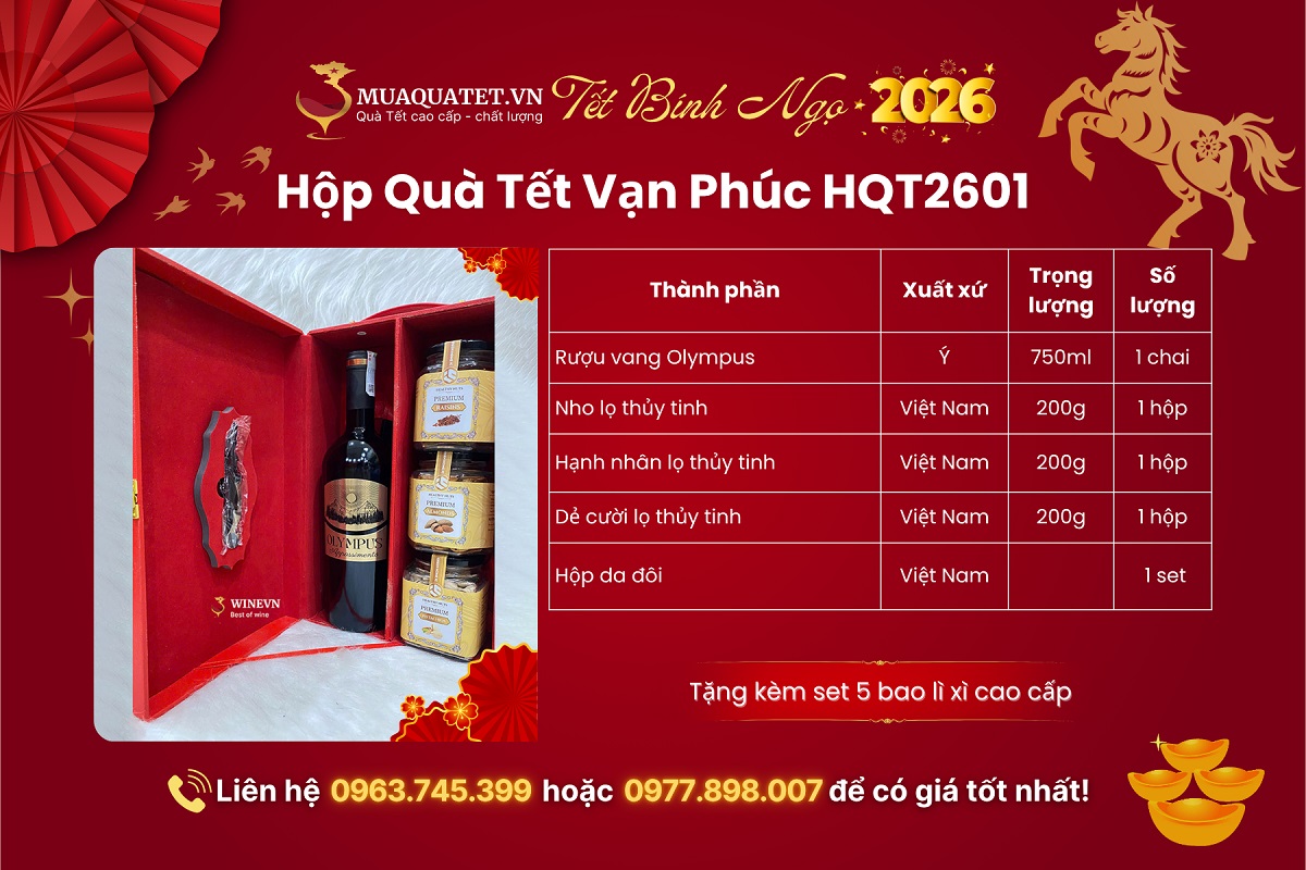 Hộp Quà Tết 2026 Vạn Phúc HQT2601 1 Hộp Quà Tết Vạn Phúc HQT2601
