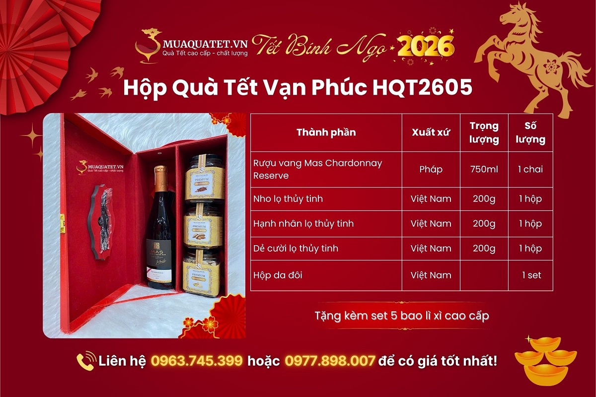 Hộp Quà Tết 2026 Vạn Phúc HQT2605 1 Hộp Quà Tết Vạn Phúc HQT2605