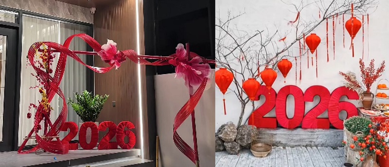 Trang trí nhà đón Tết bằng số 2026