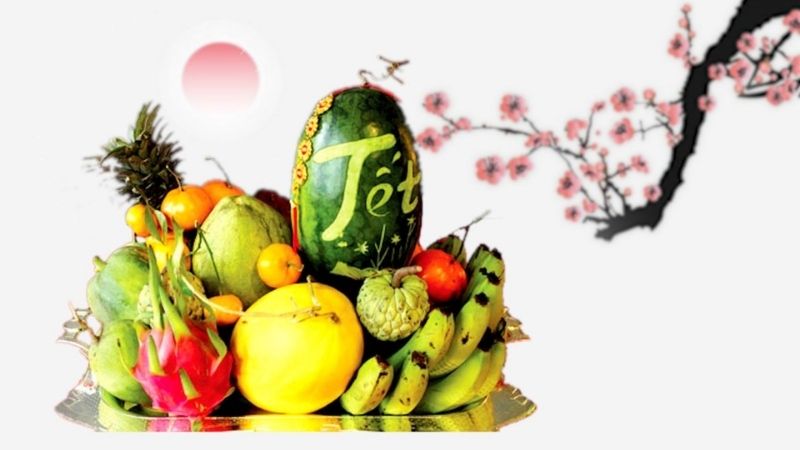 Hình ảnh Tết với mâm ngũ quả
