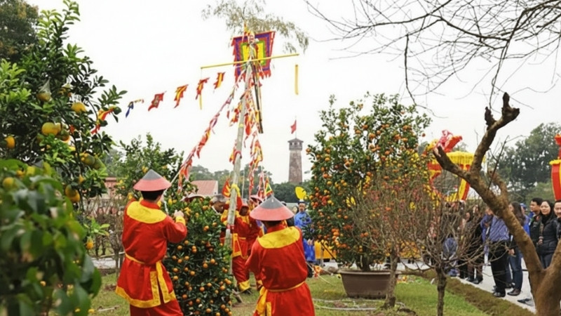 Truyền thống hạ cây nêu vào Mùng 7 Tết
