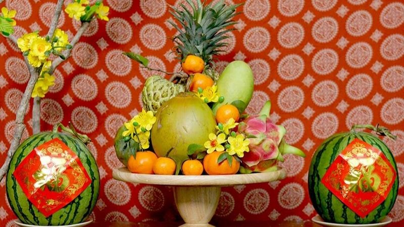 Hình ảnh mâm ngũ quả Tết