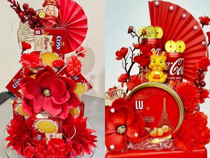 Tháp bánh phối với nước ngọt