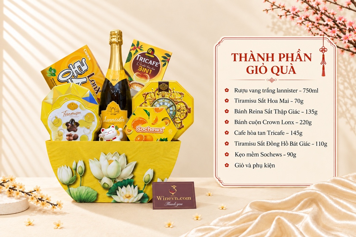 Một giỏ quà Tết thường gồm những gì?