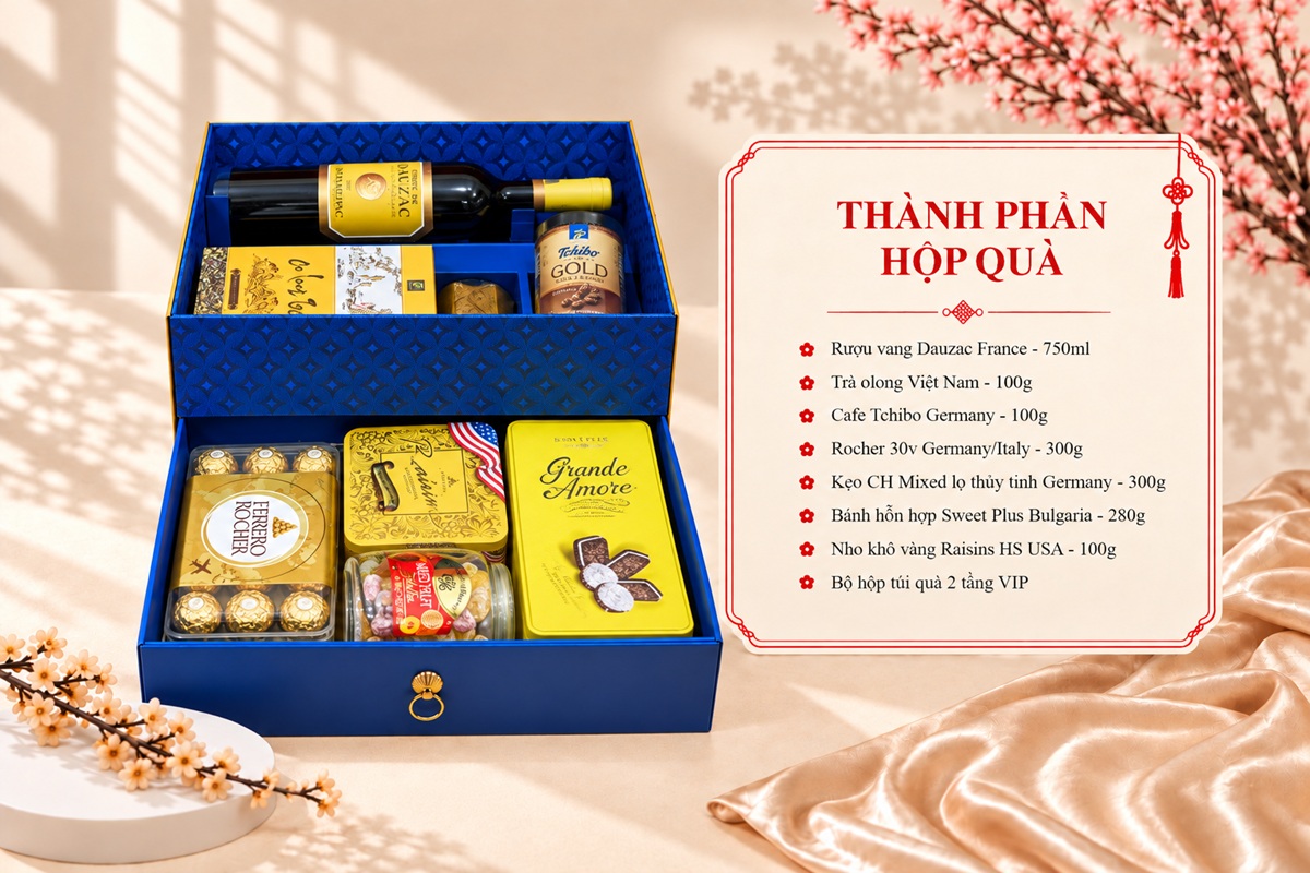 Hộp Quà Tết Phú Quý HQT2657 - Hộp quà 2 tầng 4 Hộp Quà Tết Phú Quý HQT2657 - Hộp quà 2 tầng - Ảnh 4
