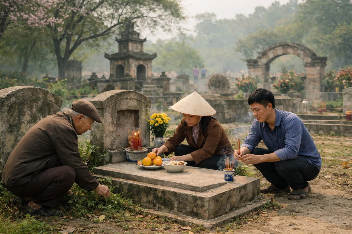 Dọn dẹp mộ phần an toàn